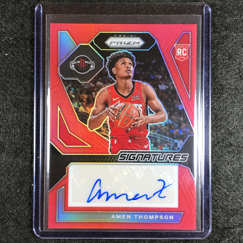 2023-24 Prizm Amen Thompson Rookie Signatures Auto Red 23/99