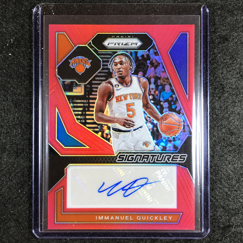 2023-24 Prizm Immanuel Quickley Signatures Auto Red 3/99