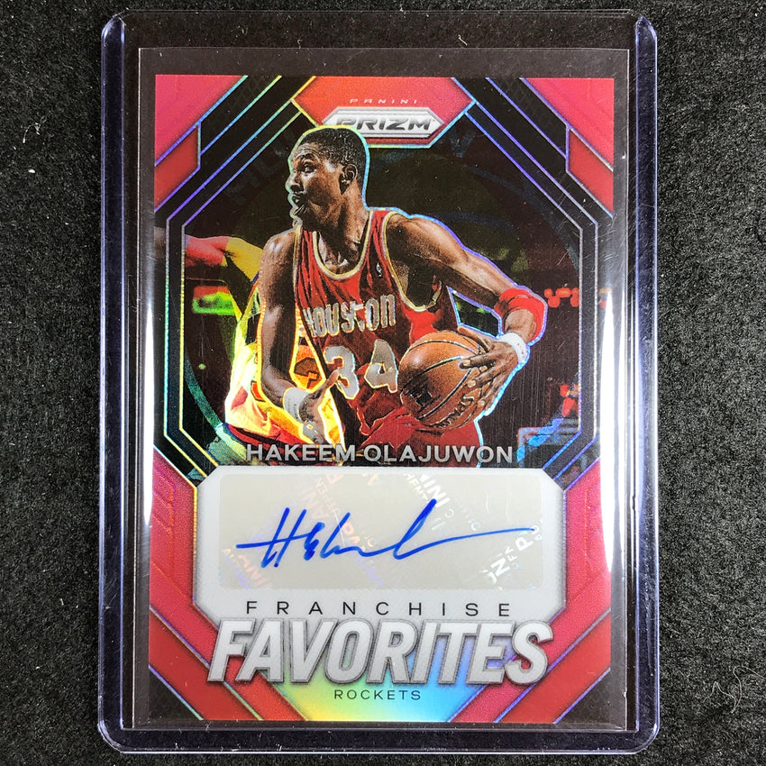 2023-24 Prizm Hakeem Olajuwon Franchise Favorites Auto Red 64/99
