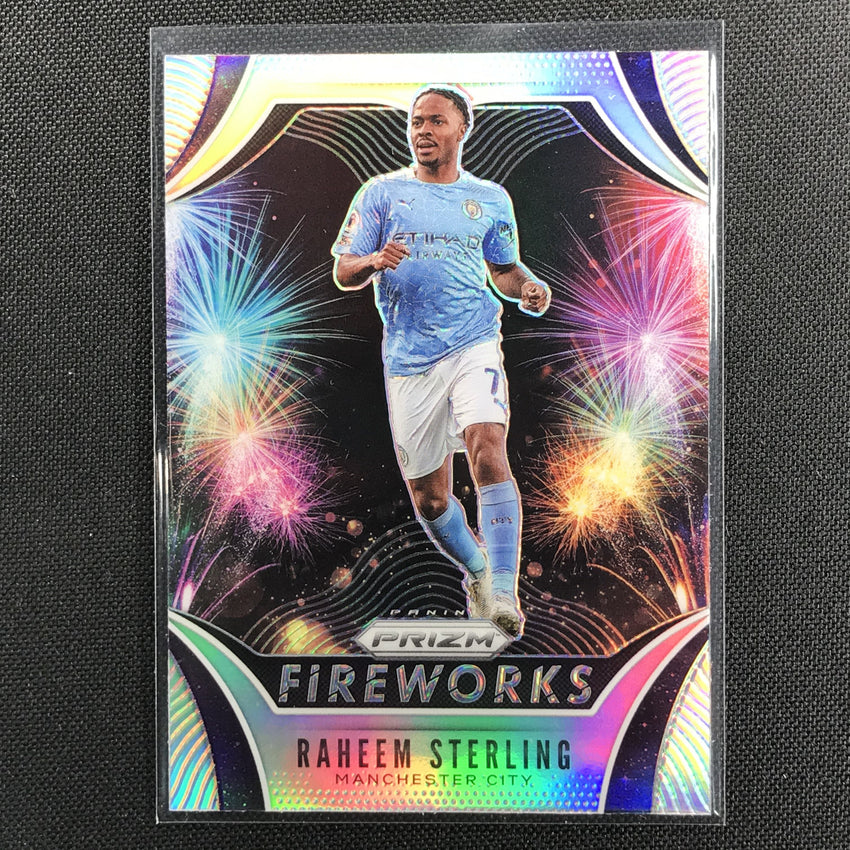 2020-21 Prizm Epl Raheem Sterling Fireworks Silver Prizm No 7