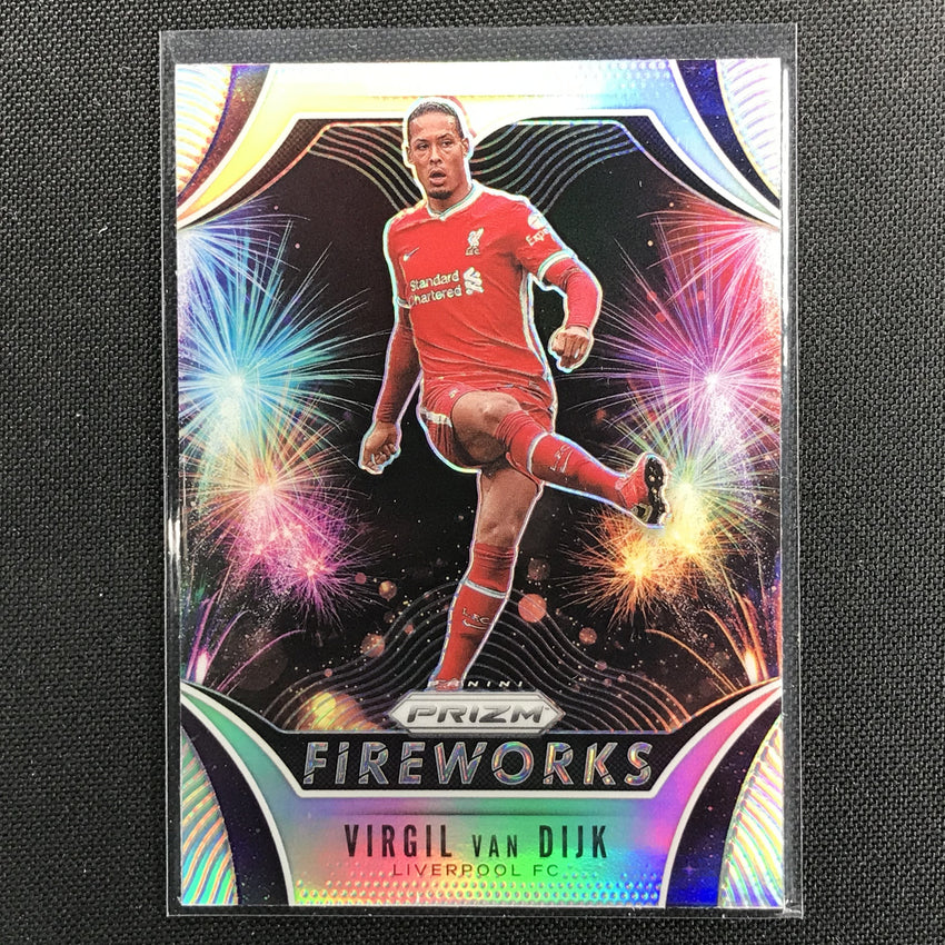 2020-21 Prizm Epl Virgil Van Dijk Fireworks Silver Prizm No 23