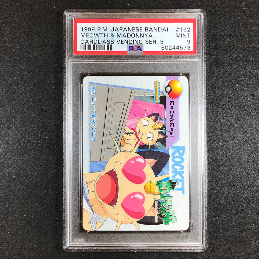 PSA 9 Meowth & Madonnya - #162 - 1999 JPN Bandai Carddass Vending Series 9 573