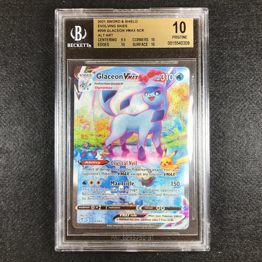 BGS 10 Glaceon VMAX - 209/203 - Alternate Art Secret Rare Evolving Skies 309