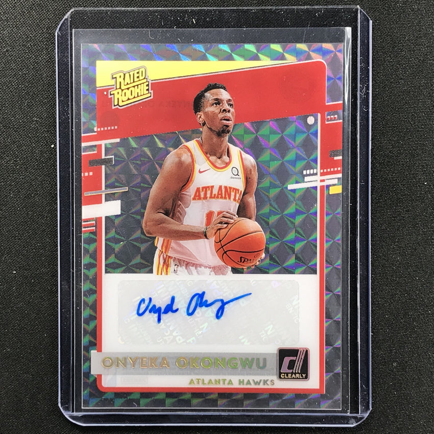 2020-21 Clearly Donruss Onyeka Okongwu Rated Rookie Auto Holo Mosaic Ssp No Oyo