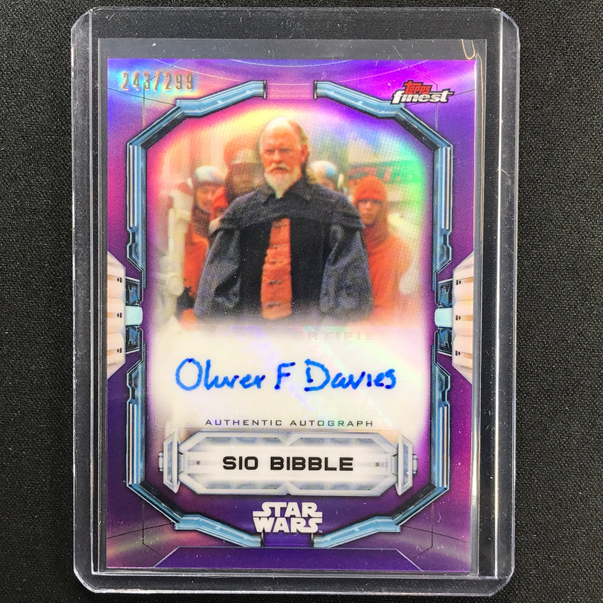 2022 Topps Finest Star Wars Oliver Ford Davies As Sio Bibble Auto Purple 243/299