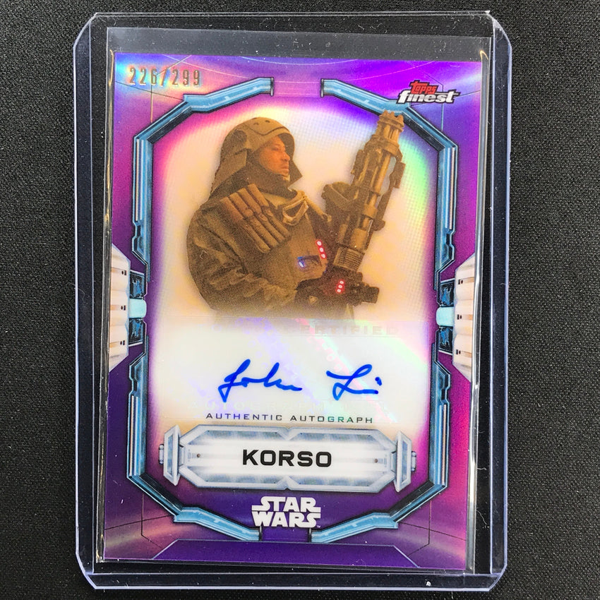 2022 Topps Finest Star Wars John Tui As Korso Auto Purple 226/299