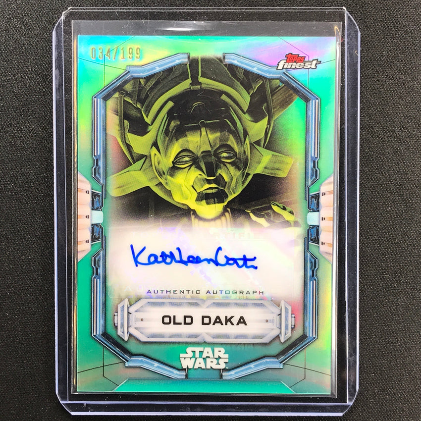 2022 Topps Finest Star Wars Kathleen Gati As Old Daka Auto Aqua 34/199