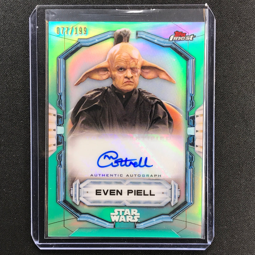 2022 Topps Finest Star Wars Michaela Cottrell As Even Piell Auto Aqua 77/199
