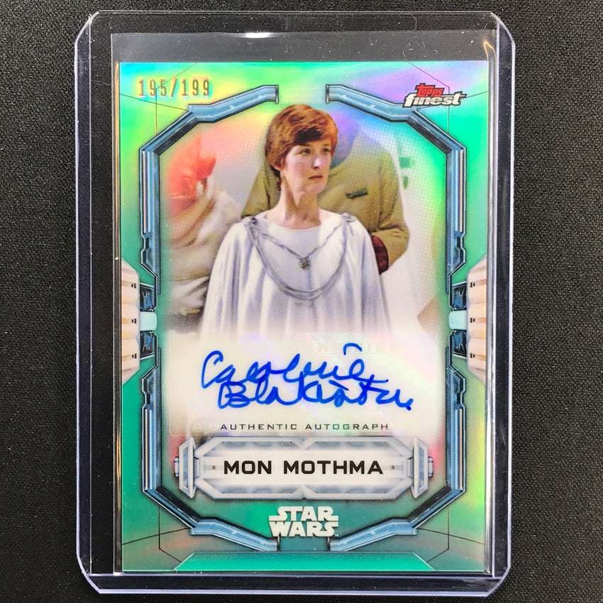 2022 Topps Finest Star Wars Caroline Blakiston As Mon Mothma Auto Aqua 195/199