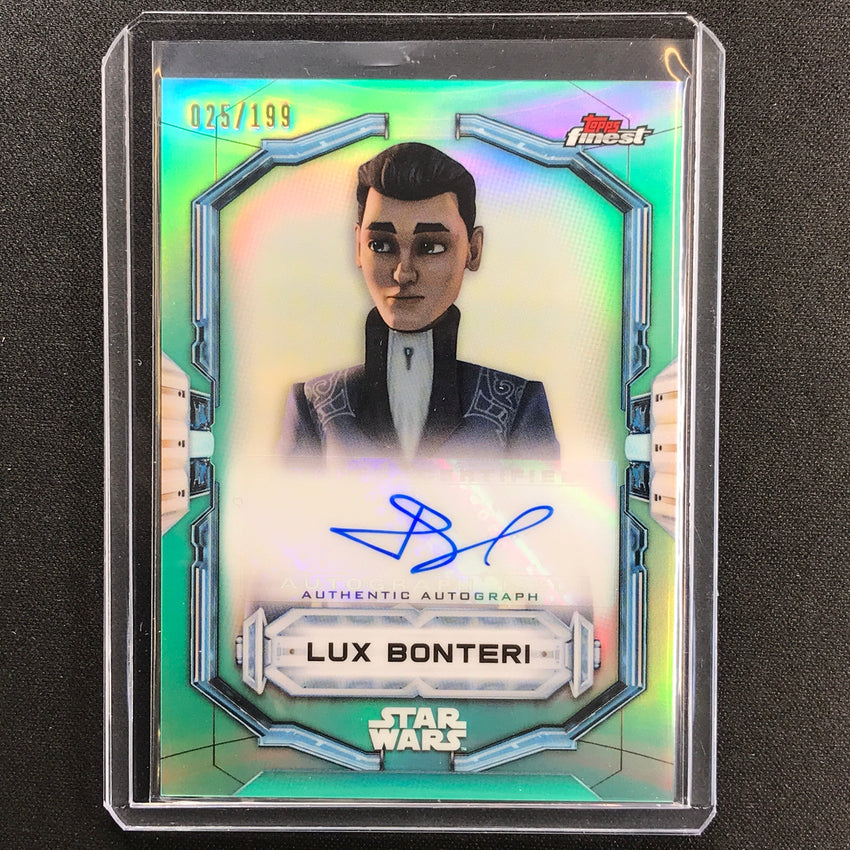 2022 Topps Finest Star Wars Jason Spisak As Lux Bonteri Auto Aqua 25/199