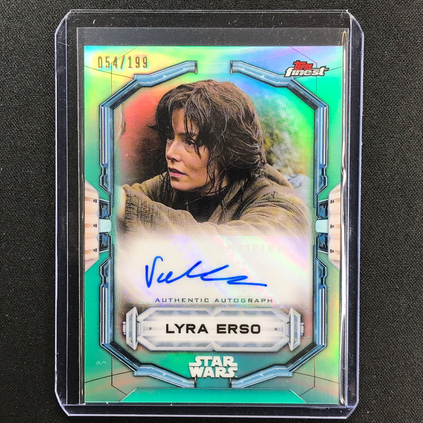 2022 Topps Finest Star Wars Valene Kane As Lyra Erso Auto Aqua 54/199