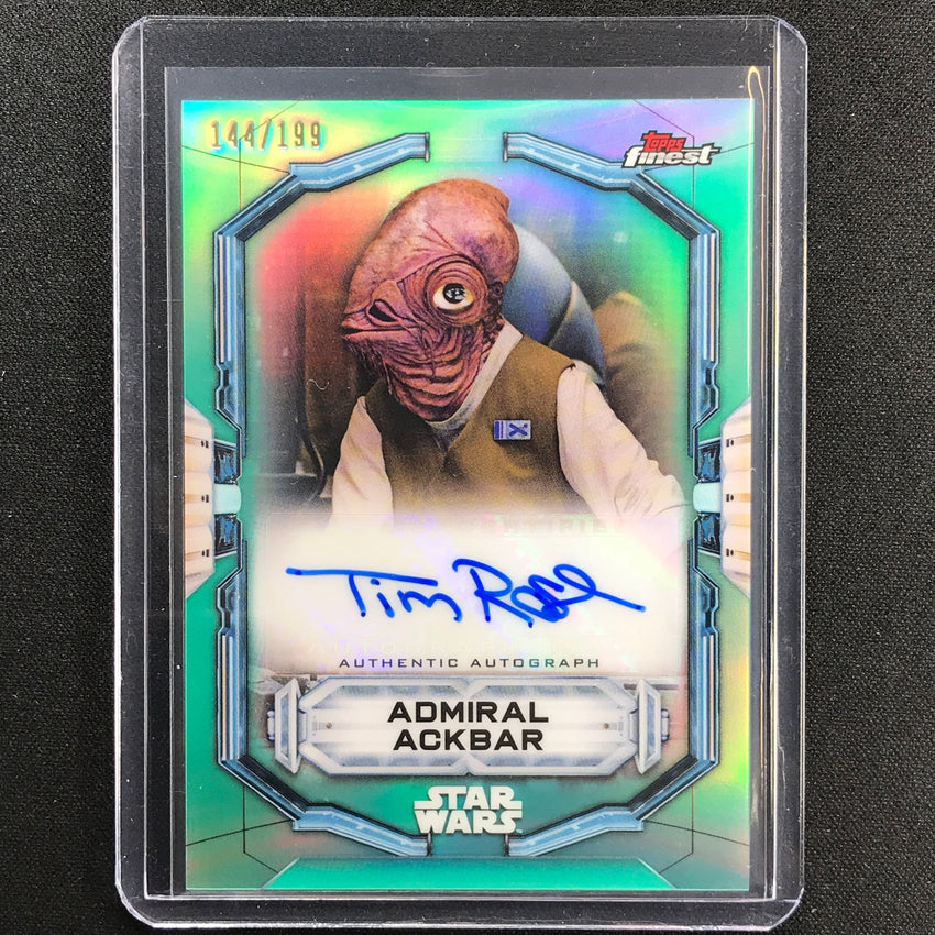 2022 Topps Finest Star Wars Tim Rose As Admiral Ackbar Auto Aqua 144/199