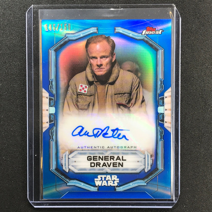 2022 Topps Finest Star Wars Alistair Petrie As General Draven Auto Blue 135/150