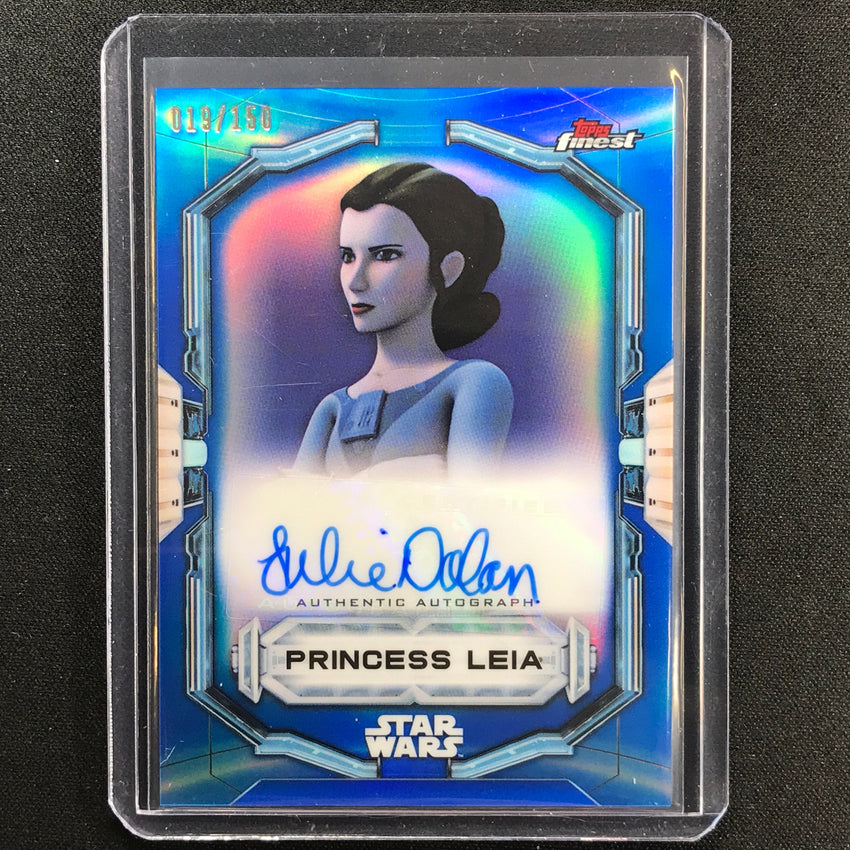 2022 Topps Finest Star Wars Julie Dolan As Princess Leia Auto Blue 19/150