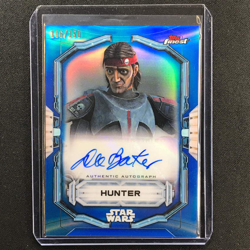 2022 Topps Finest Star Wars Dee Bradley Baker As Hunter Auto Blue 106/150