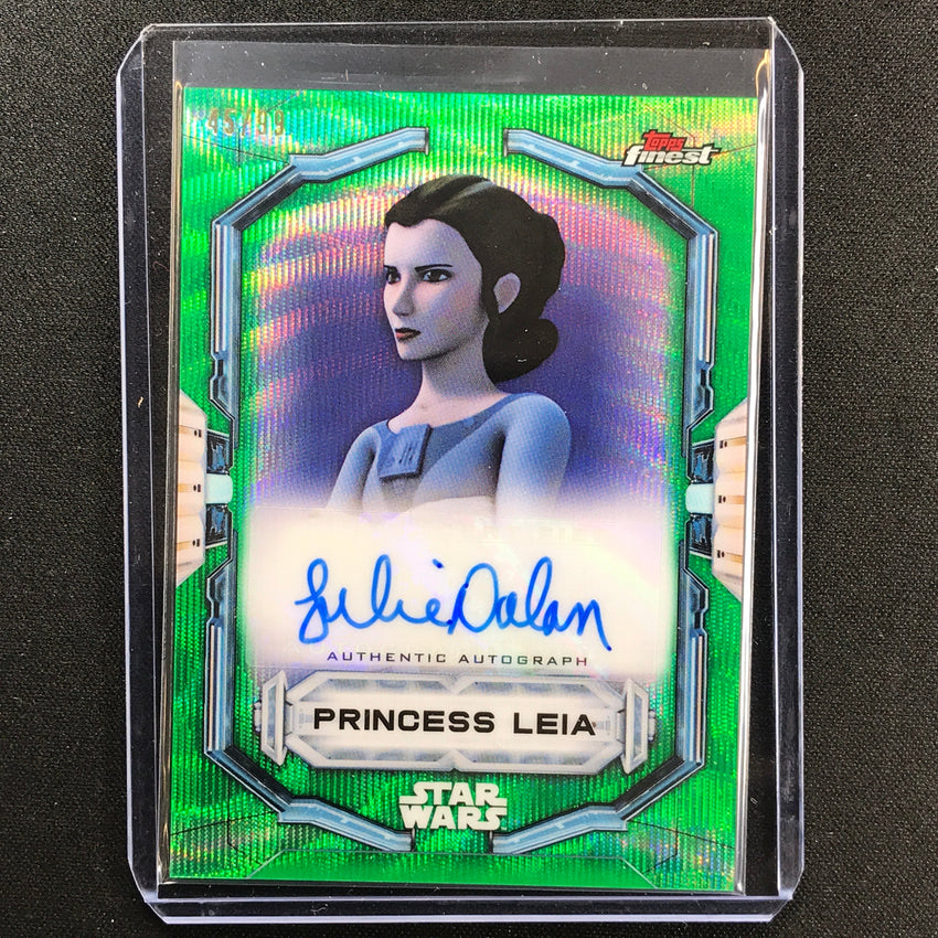2022 Topps Finest Star Wars Julie Dolan As Princess Leia Auto Green Wave 45/99