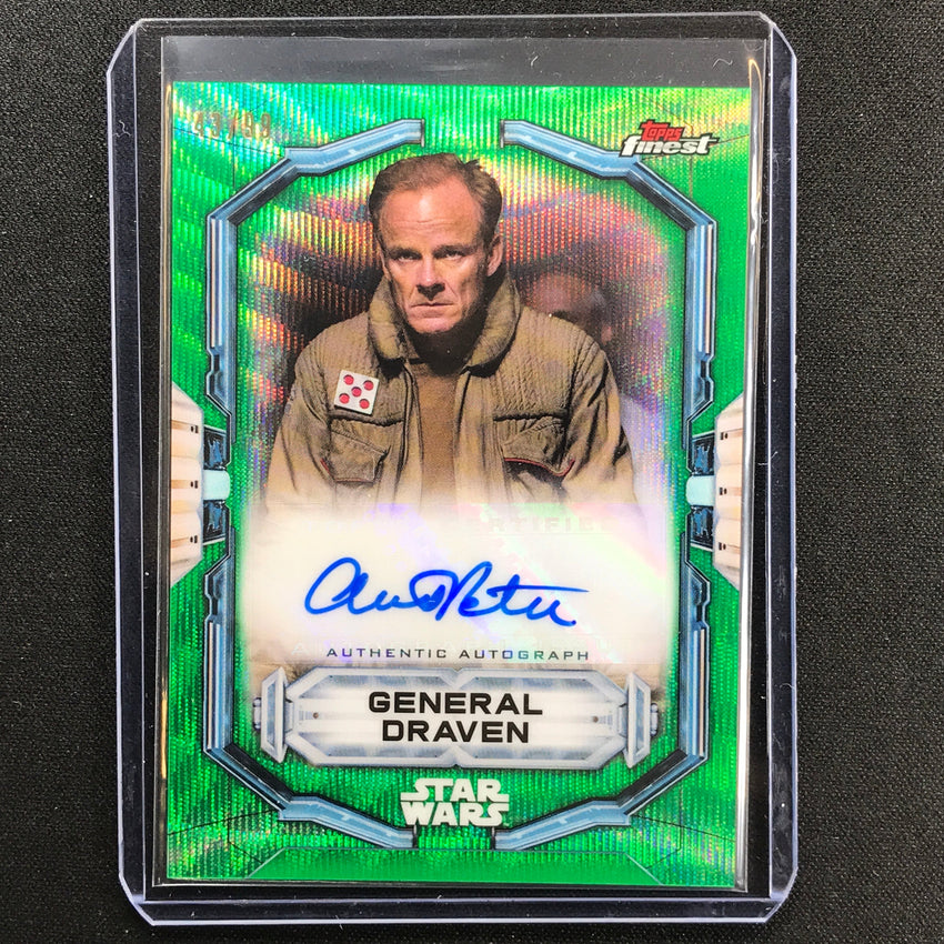 2022 Topps Finest Star Wars Alistair Petrie As General Draven Auto Green 43/99