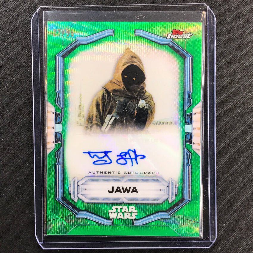2022 Topps Finest Star Wars Rusty Goffe As Jawa Auto Green Wave 27/99