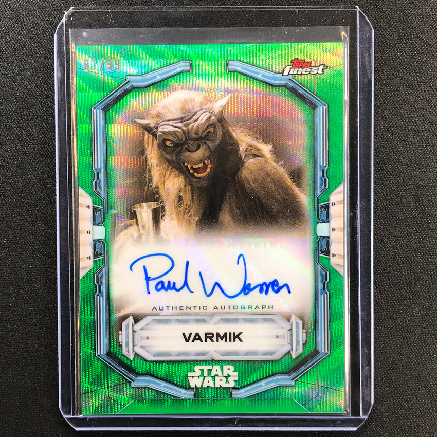 2022 Topps Finest Star Wars Paul Warren As Varmik Auto Green Wave 81/99