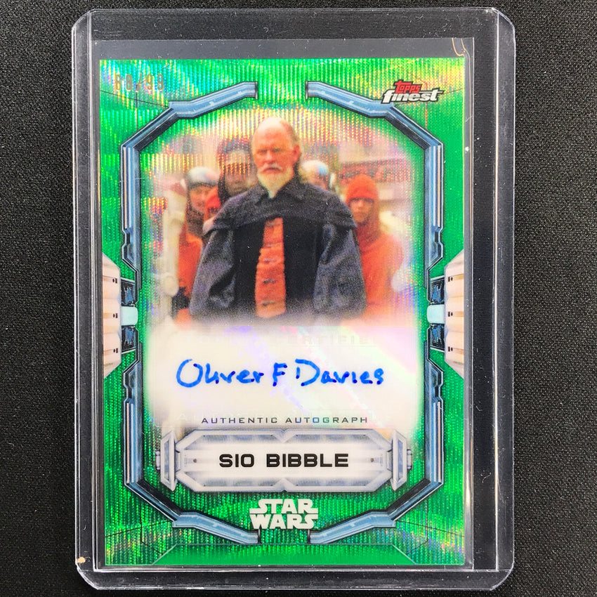 2022 Topps Finest Star Wars Oliver Ford Davies As Sio Bibble Auto Green 88/99