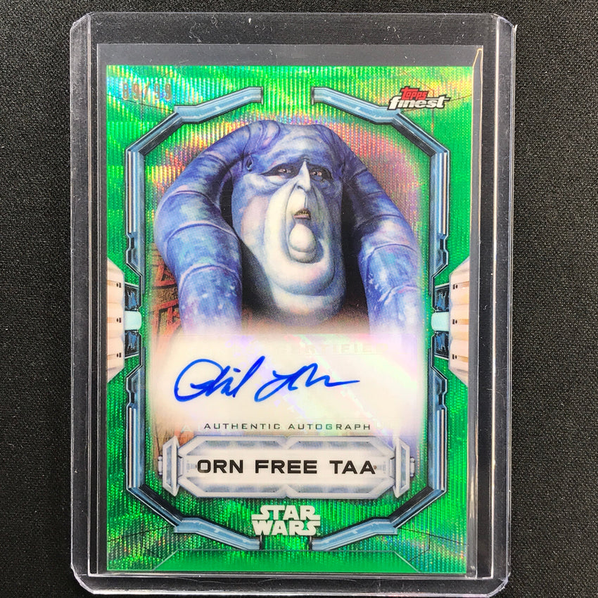 2022 Topps Finest Star Wars Phil Lamarr As Orn Free Taa Auto Green Wave 89/99