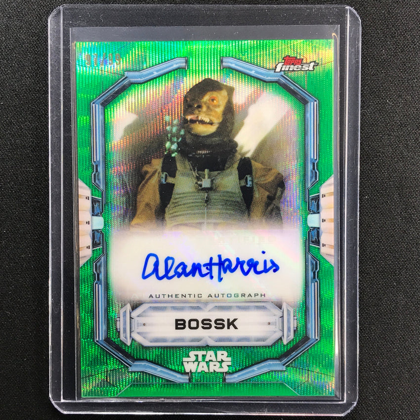 2022 Topps Finest Star Wars Alan Harris As Bossk Auto Green Wave 97/99