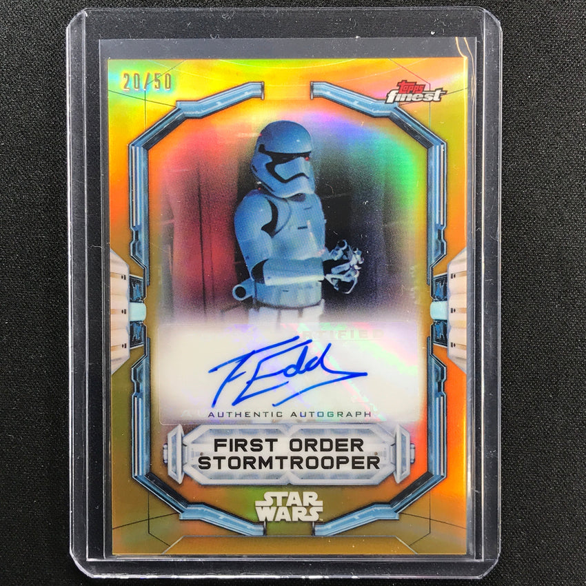2022 Topps Finest Star Wars Tom Edden First Order Stormtrooper Auto Gold 20/50
