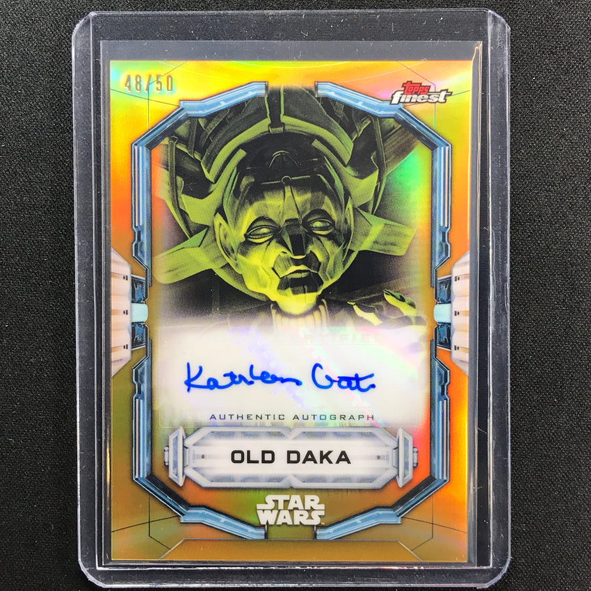 2022 Topps Finest Star Wars Kathleen Gati As Old Daka Auto Gold 48/50