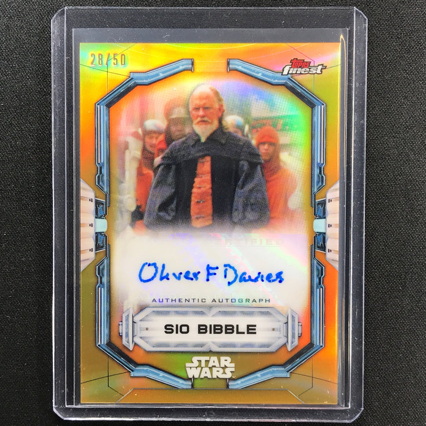 2022 Topps Finest Star Wars Oliver Ford Davies As Sio Bibble Auto Gold 28/50