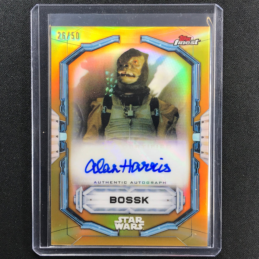 2022 Topps Finest Star Wars Alan Harris As Bossk Auto Gold 26/50