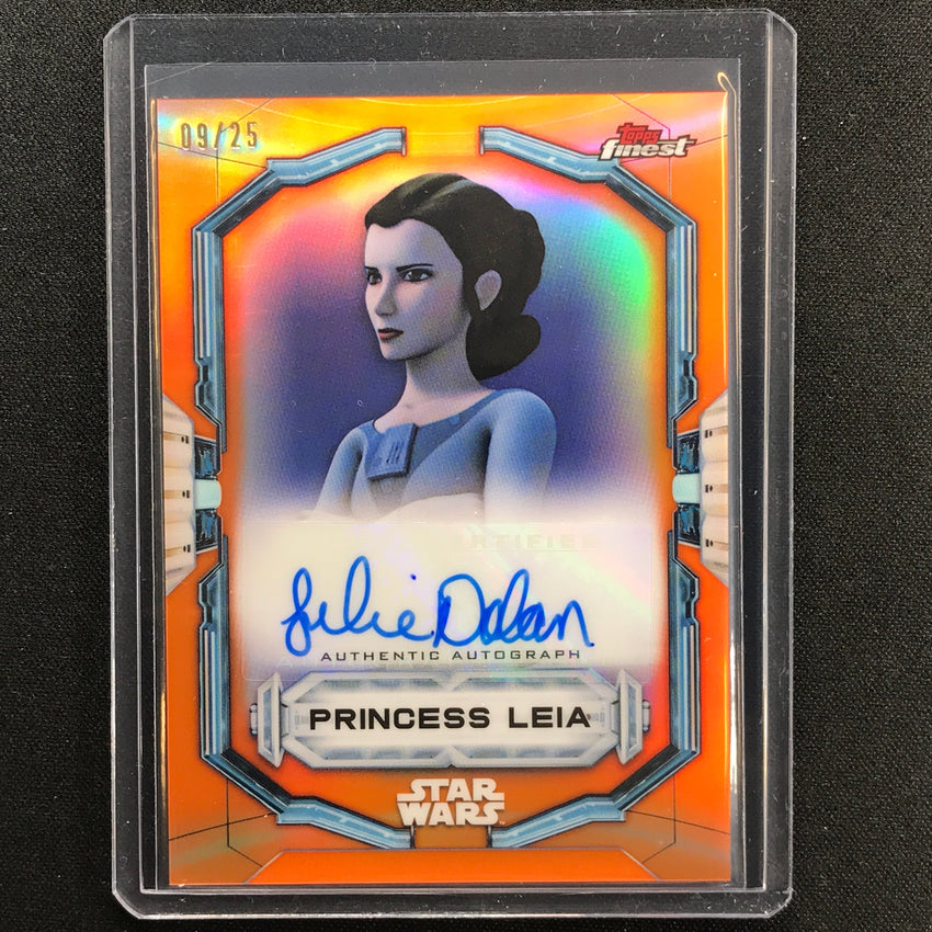 2022 Topps Finest Star Wars Julie Dolan As Princess Leia Auto Orange 9/25