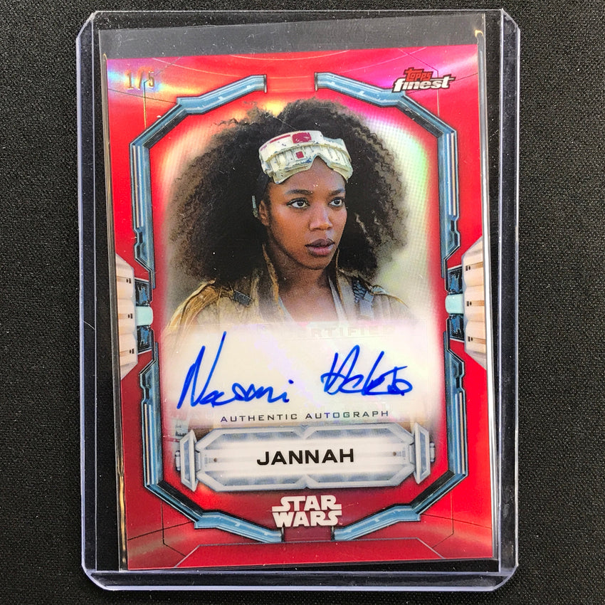 2022 Topps Finest Star Wars Naomi Ackie As Jannah Auto Red 1/5