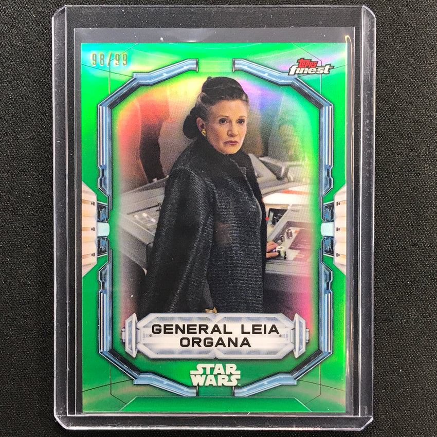 2022 Topps Finest Star Wars General Leia Organa Green 98/99