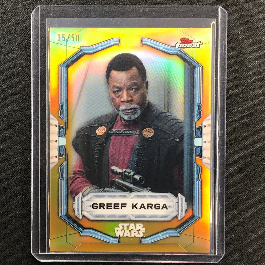 2022 Topps Finest Star Wars Greef Karga Gold 15/50