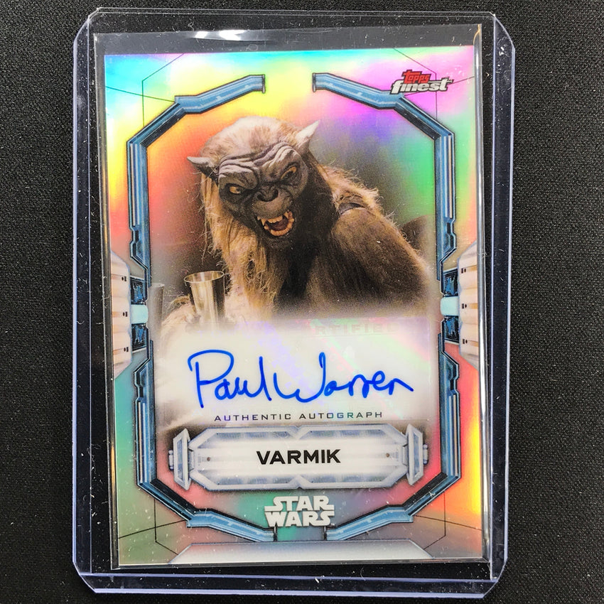 2022 Topps Finest Star Wars Paul Warren As Varmik Auto Refractor No Pw