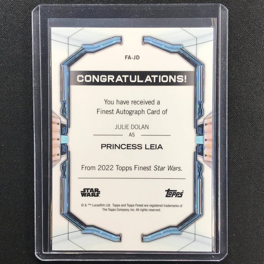 2022 Topps Finest Star Wars Julie Dolan As Princess Leia Auto Orange 9/25