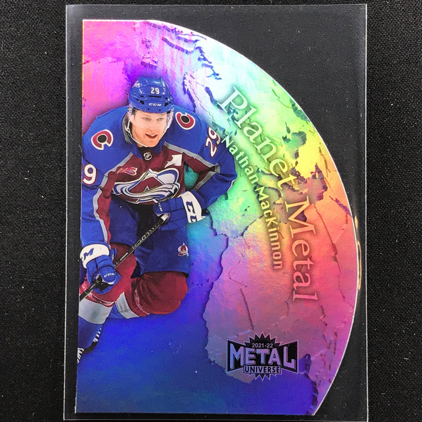 2021-22 Metal Universe Nhl Nathan Mackinnon Planet Metal Die-cut Base No 5