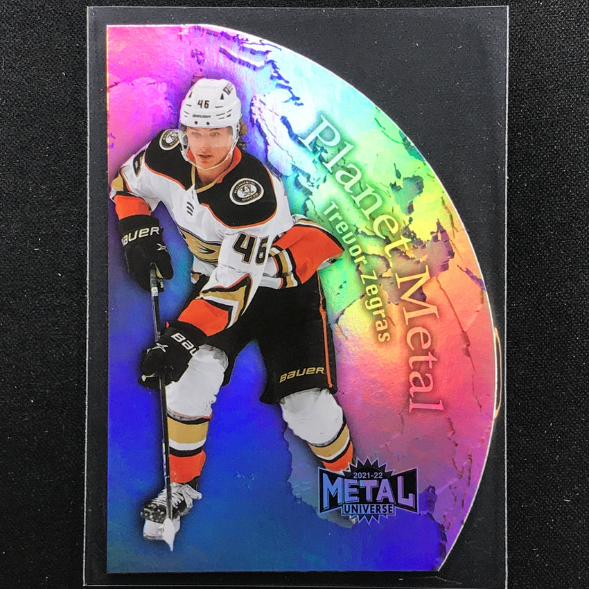 2021-22 Metal Universe NHL TREVOR ZEGRAS Planet Metal Die-Cut Base #13