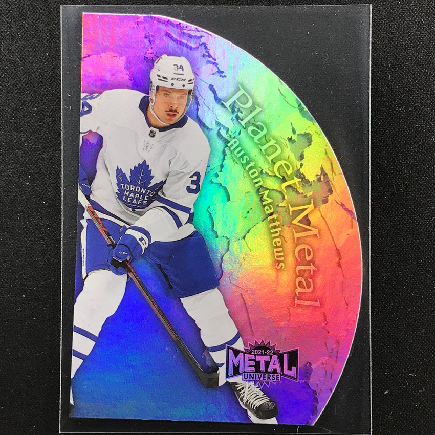 2021-22 Metal Universe Nhl Auston Matthews Planet Metal Die-cut Base No 20