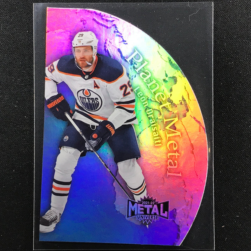 2021-22 Metal Universe Nhl Leon Draisaitl Planet Metal Die-cut Base No 22