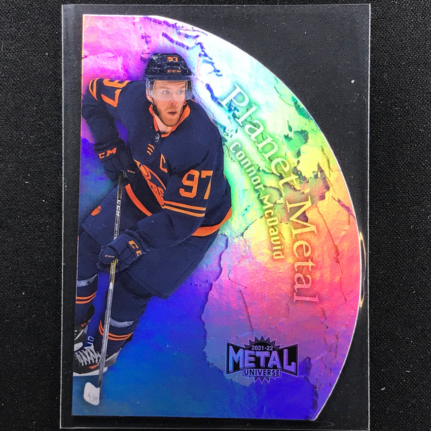 2021-22 Metal Universe Nhl Connor Mcdavid Planet Metal Die-cut Base No 25