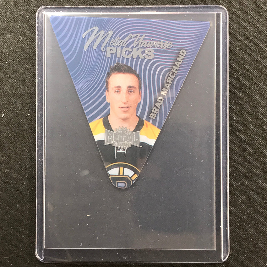 2021-22 Metal Universe NHL BRAD MARCHAND Metal Picks Acetate Die-Cut Base #3
