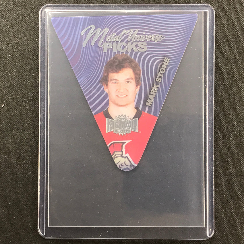 2021-22 Metal Universe NHL MARK STONE Metal Picks Acetate Die-Cut Base #8