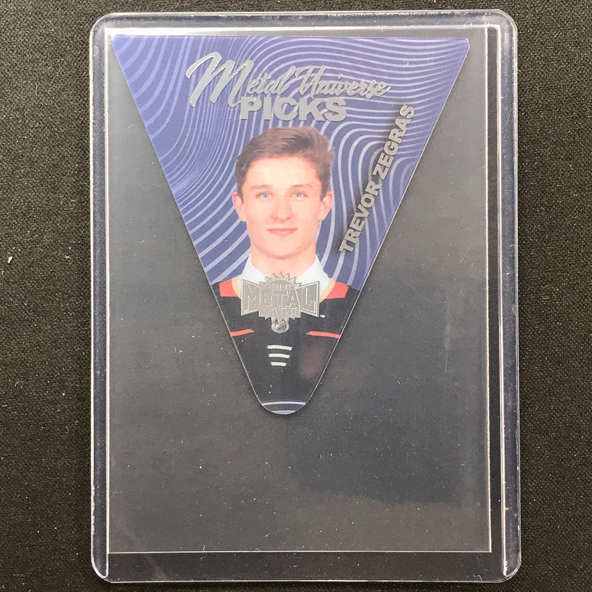 2021-22 Metal Universe Nhl Trevor Zegras Metal Picks Acetate Die-cut Base No 14