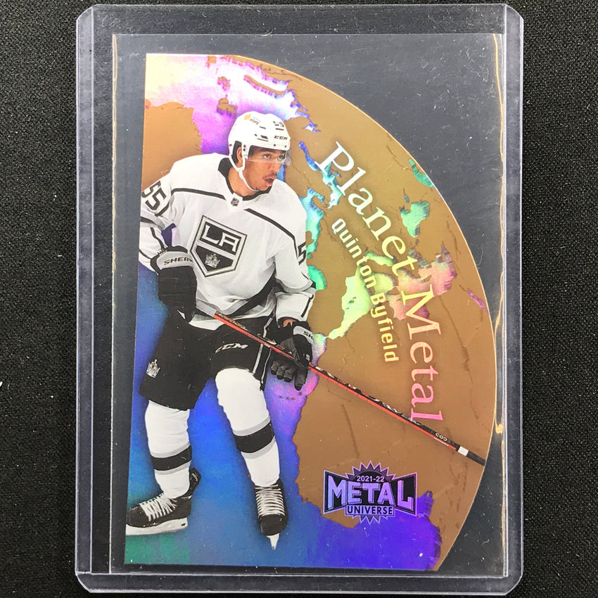 2021-22 Metal Universe NHL QUINTON BYFIELD Planet Metal Die-Cut Gold SP #4
