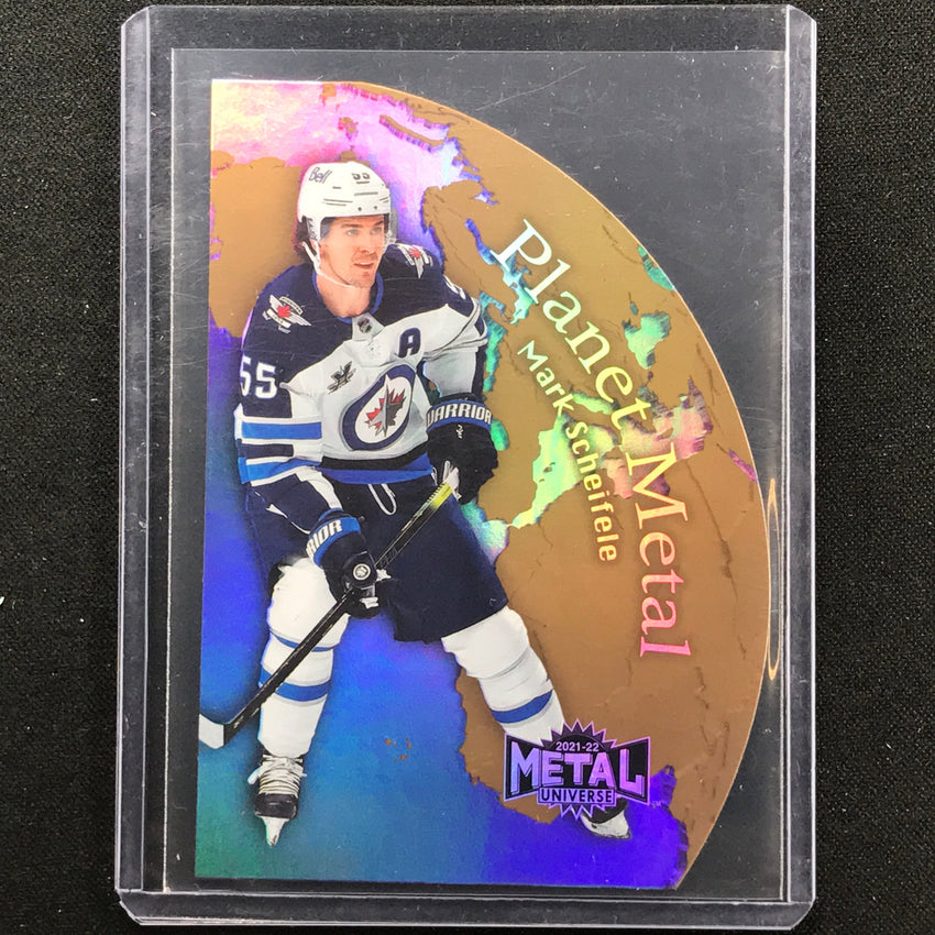 2021-22 Metal Universe NHL MARK SCHEIFELE Planet Metal Die-Cut Gold SP #12