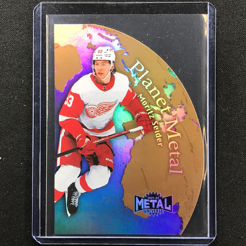 2021-22 Metal Universe Nhl Mortiz Seider Planet Metal Die-cut Gold Sp No 16