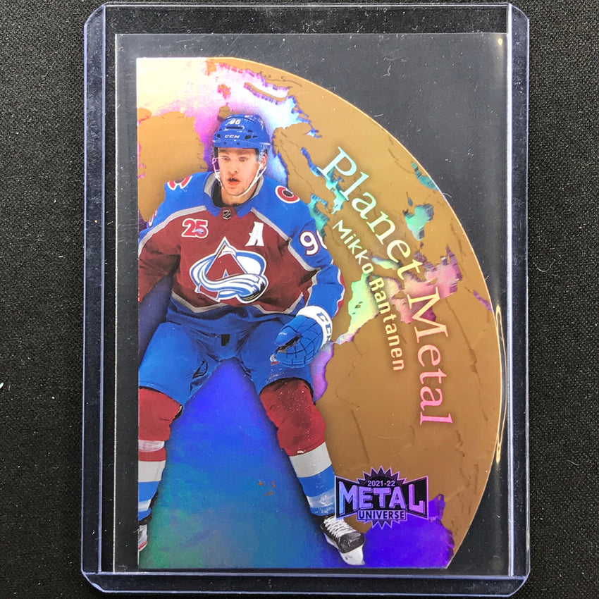 2021-22 Metal Universe NHL MIKKO RANTANEN Planet Metal Die-Cut Gold SP #19