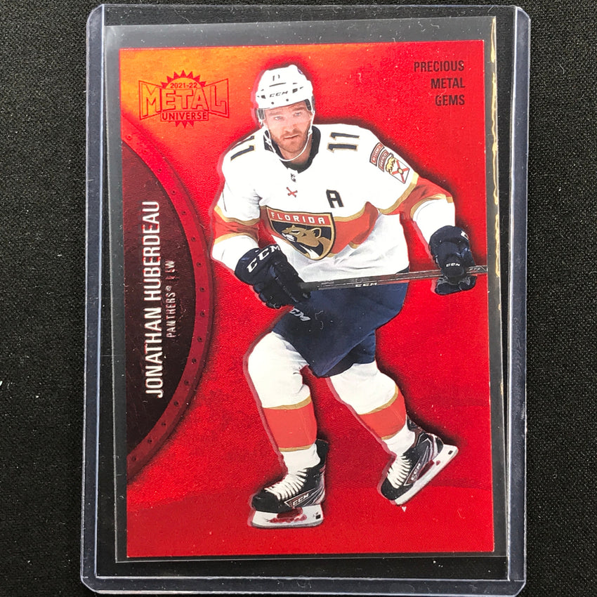 2021-22 Metal Universe Nhl Jonathan Huberdeau Precious Metal Gems Pmg Red 16/100