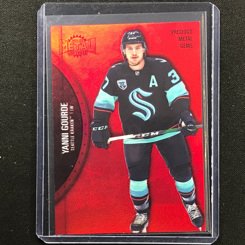 2021-22 Metal Universe Nhl Yanni Gourde Precious Metal Gems Pmg Red 70/100